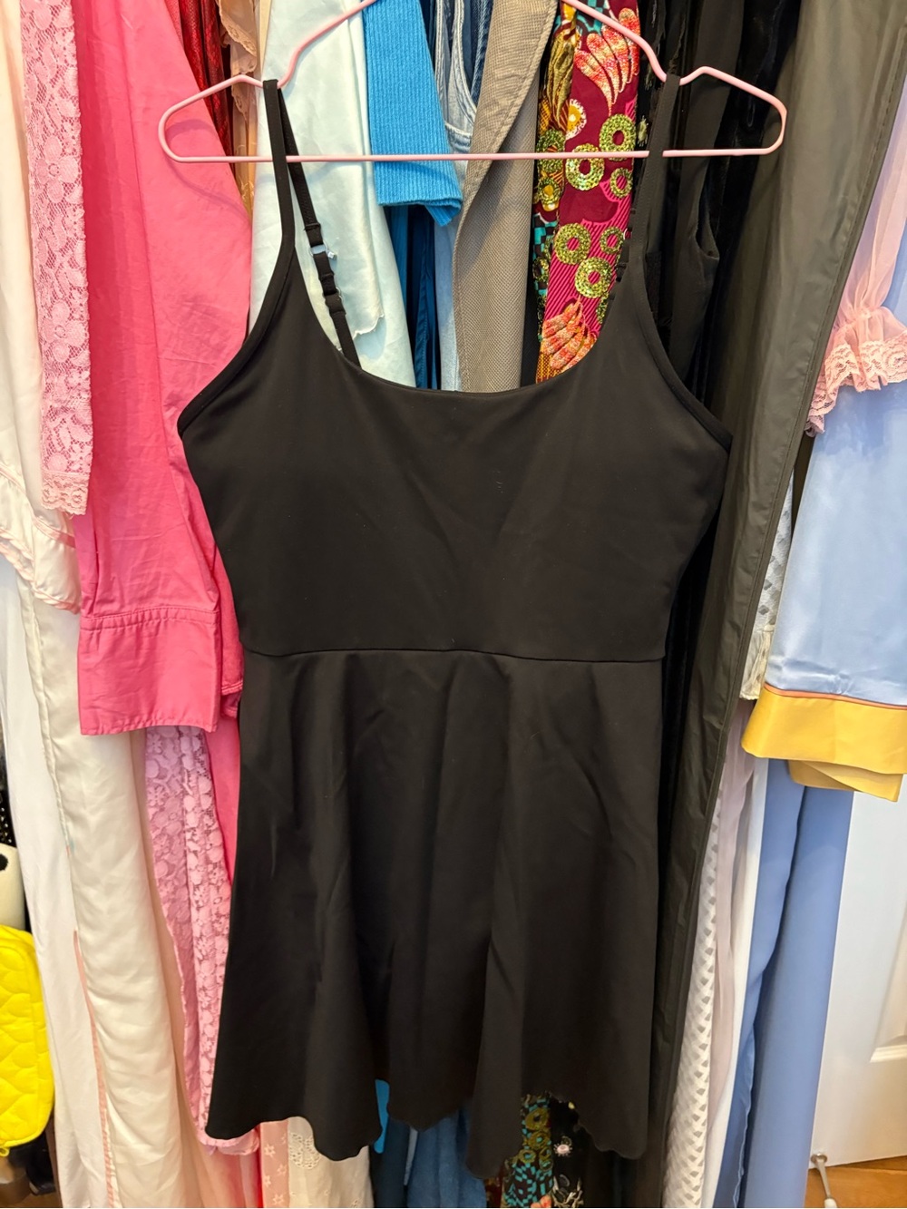 Athletic Spaghetti-Strap Dress with Built-in Shorts